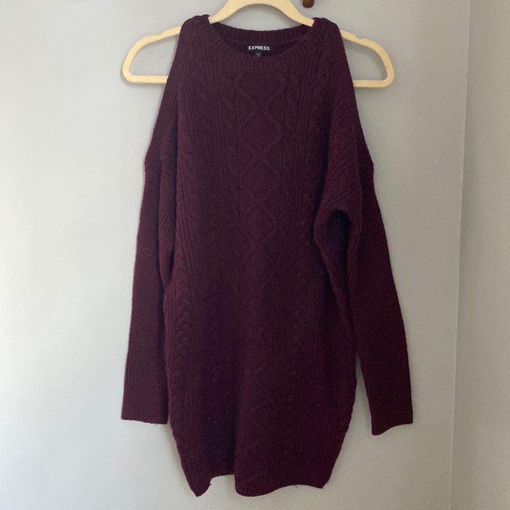 Express Burgundy Sweater Dress XS